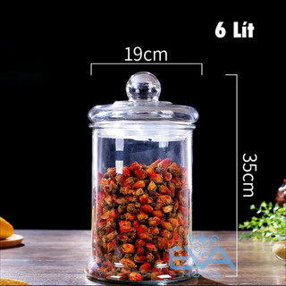 Bình Ngâm Thủy Tinh 6 Lít Dáng Trụ Thân Trơn – TT6L