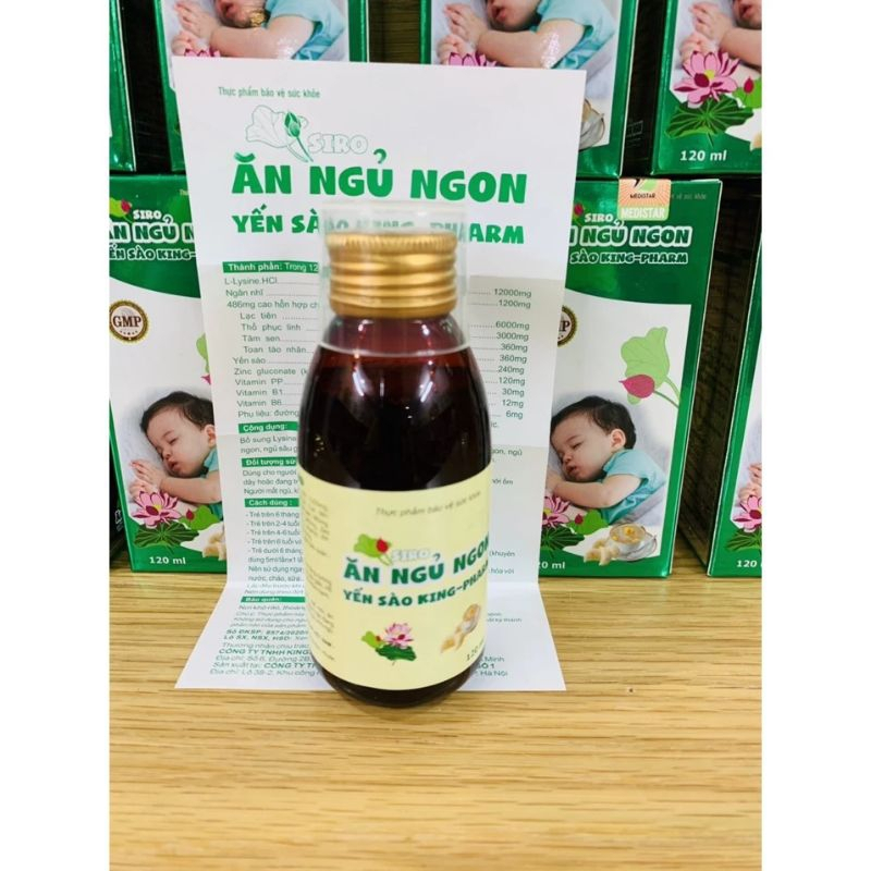 Siro ăn ngủ ngon Yến Sào King Pharm lọ 120ml (Hộp)