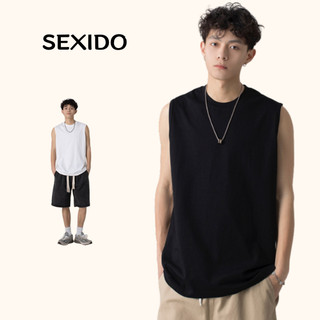 Áo ba lỗ nam Sexido sát nách form rộng vải thun trơn Áo tanktop Oversize Unisex_T024