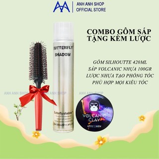 Combo gôm shadow chính hãng và sáp volcanicc - nắp nhựa - sáp cứng và giữ nếp siêu đỉnh