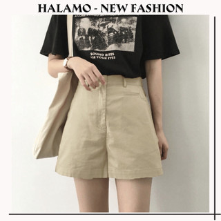 Quần Sooc Nữ HALAMO Quần Short Nữ KaKi Lưng Cao Túi Mổ Ulzzang Phong Cách Hàn Quốc Siêu Đẹp QS05