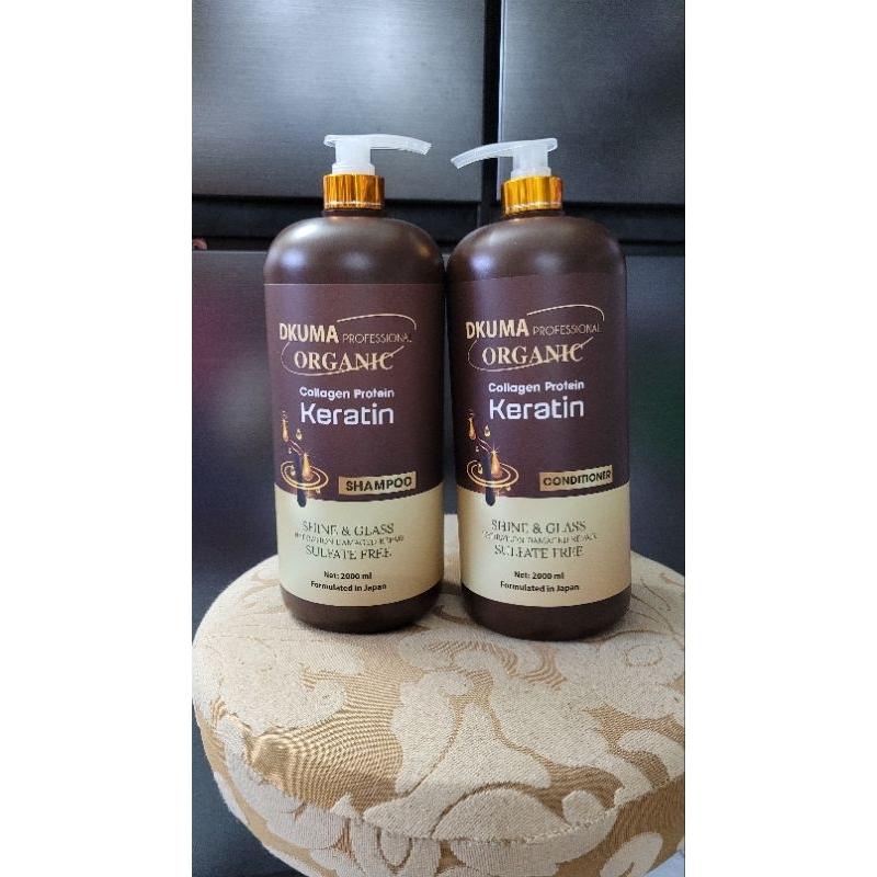 ComBo Gội Xả DKUMA ORGANIC Keratin Collagen Protein 2000ml