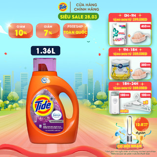 (Hàng nhập khẩu USA) Nước giặt cao cấp Tide+ Febreze Freshness Spring & Renewal 1,36L