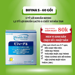 Men Vi Sinh Bifina Nhật Bản S 60 - Bổ sung lợi khuẩn,viêm đại tràng,hội chứng ruột kích thích,Nhuận tràng, thải độc ruột