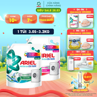 Nước Giặt ARIEL Chuyên Gia Cửa Trước Ngăn Lem Màu Mới Túi 3.2KG/ 3.05KG