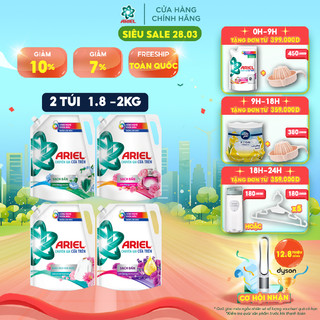 Combo 2 Túi Nước Giặt Ariel Matic Cửa Trên Ngăn Lem Màu 1.8KG/2KG