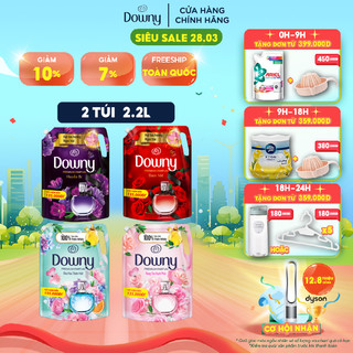 Combo 2 Túi Nước Xả Vải DOWNY Nắng Mai 2.3L/ Đam Mê 2.5L/ Huyền Bí 2.2L
