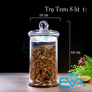 Bình Ngâm Thủy Tinh 8 Lít Dáng Trụ Thân Trơn – TT8L