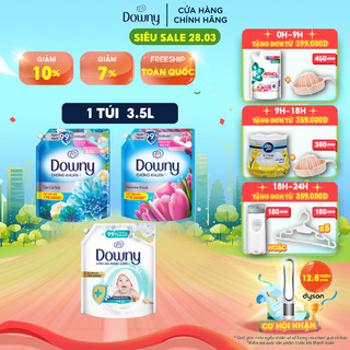 Nước Xả Vải DOWNY Túi 3.5L Hương Làn Gió Mát/ Hương Nắng Mai/ Kháng Khuẩn Dịu Nhẹ
