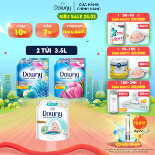 Combo 2 Nước Xả Vải DOWNY Làn Gió Mát 3.5L/ Hương Nắng Mai 3.5L/ Kháng Khuẩn Dịu Nhẹ 3.5L
