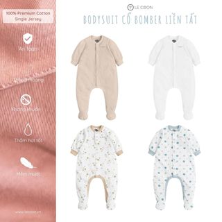 LE COON | BODYSUIT CỔ BOMBER LIỀN TẤT | Vải COOL mỏng mát | 0-9 tháng