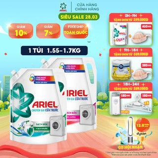Túi Nước Giặt Ariel Cửa Trước Ngăn Lem Màu Nhiều Mùi Hương 1.55KG/1.7KG