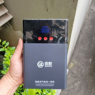 Máy bơm lốp kiêm kích bình, sạc dự phòng, đèn pin baimo q9
