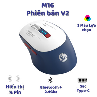 Chuột không dây máy tính bluetooth m16 wireless pin sạc kết nối 2 chế độ cho mọi thiết bị máy tính, laptop