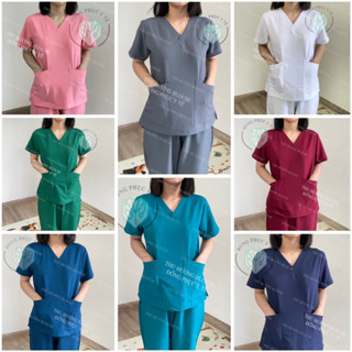 Bộ scrubs Bác sĩ CAO CẤP, quần áo Blouse cổ tim đẹp, Mầm non, Bệnh viện, đồng phục Spa, Nha khoa, Phòng khám
