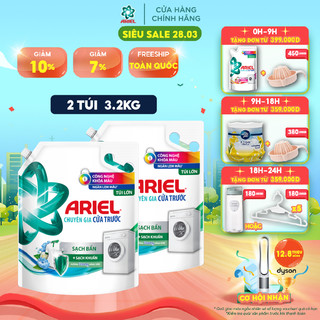 Combo 2 Túi Nước Giặt Ariel Cửa Trước Hương Downy nắng sớm 3.2Kg/túi