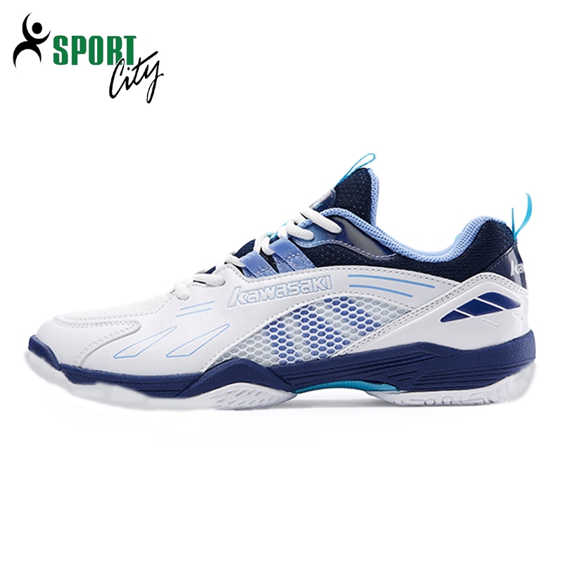 Giày cầu lông Kawasaki B3326 mẫu mới màu trắng xanh dành cho nam và nữ nhẹ êm chân thoáng khí bảo hà