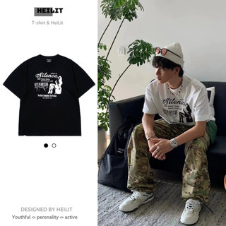 Áo Thun Nam Họa Tiết Silece HeiLit Phông Tay Lỡ Chất Vải Cotton Co giãn Chuẩn Form Unisex