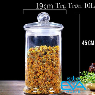 Bình Ngâm Thủy Tinh 10 Lít Dáng Trụ Thân Trơn – TT10L