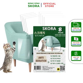  Set 8 miếng dán mèo cào SKORA thương hiệu Hàn Quốc dán chống mèo cào huấn luyện mèo bảo vệ ghế sofa đồ nội thất 
