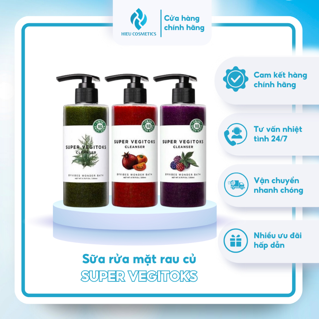 Sữa rửa mặt rau củ  Byvibes Wonder Bath Super Vegitoks