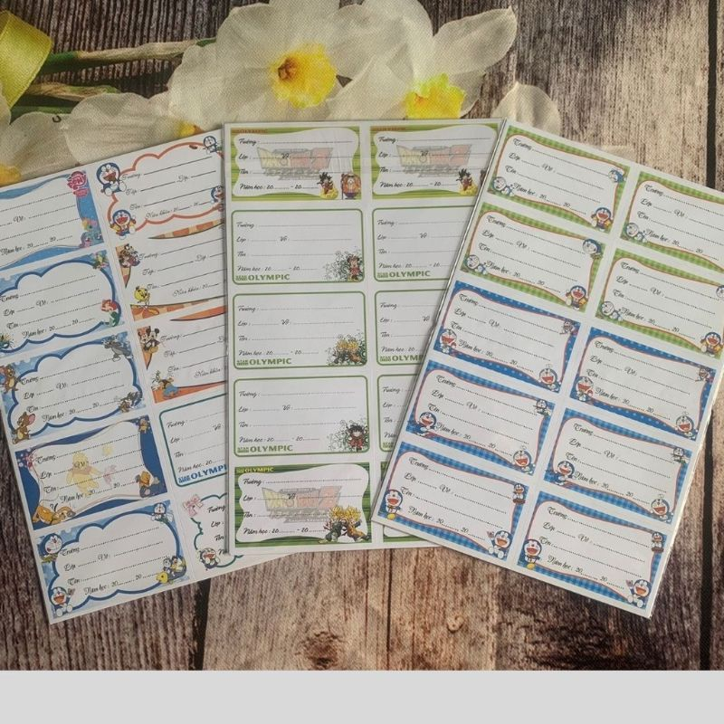 Bộ nhãn dán tập, sách, vở 50 cái