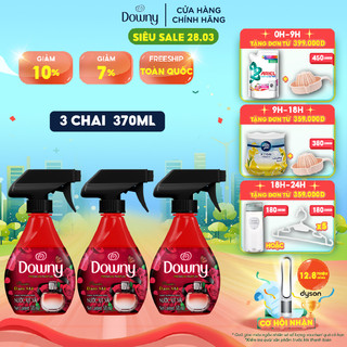 Combo 3 chai Xịt Vải DOWNY Hương Đam Mê Chai 370ML/chai