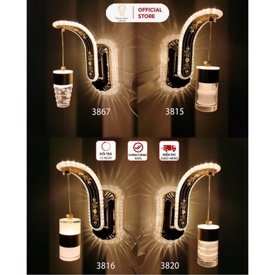 ĐènTường Energy Green Lighting Hiện Đại Thả Thuỷ Tinh -  24w - Phong Cách Bắc Âu - Trang Trí Phòng Ngủ / Phòng Khách