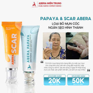  Tinh chất đu đủ Abera Papaya & Kem liền sẹo Abera Scar - Ngăn ngừa sẹo xuất hiện khi xử lý mụn cóc mụn cơm