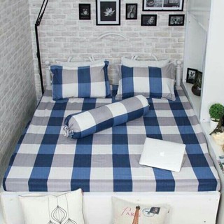 Bộ ga vỏ gối 4 món mẫu caro 1m6x2m