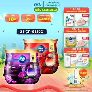 Combo 3 Hộp Sáp Thơm AMBIPUR Luxe 180G MỚI! Hương Đam Mê/ Huyền Bí