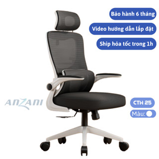 Ghế Công Thái Học, Ghế Chân Xoay CTH25 Có Tựa Đầu,Lưng Kép, Gật Gù