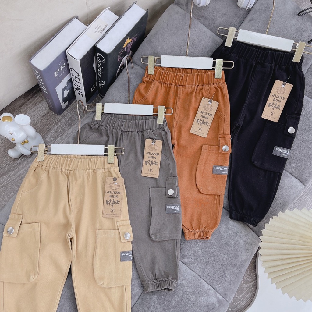 Quần kaki bé trai chun gấu kiểu dáng bomber HN-KIDS 2343