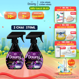 Combo 2 Chai Xịt Vải DOWNY Khử Mùi Và Chống Khuẩn 99.9% Hương Huyền Bí 370ml/chai
