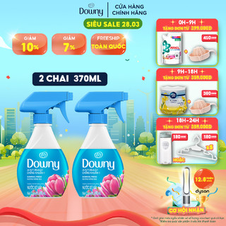Combo 2 Chai Xịt Vải DOWNY Khử Mùi Và Chống Khuẩn 99.9% Hương Nắng Mai 370ml/chai