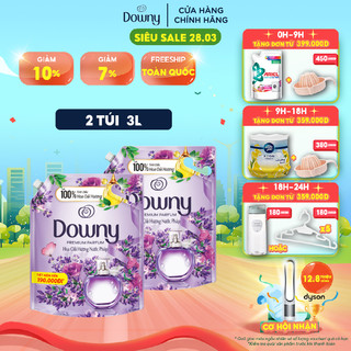 Combo 2 Túi Nước Xả Vải Downy Tinh Dầu Nước Hoa Cao Cấp Hương Hoa Oải Hương 3L/túi