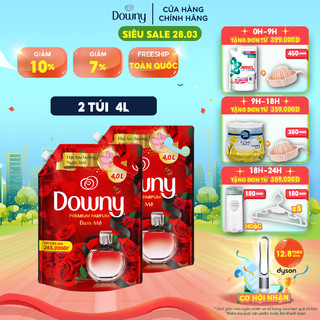 Combo 2 Túi Nước Xả Vải Downy Tinh Dầu Thiên Nhiên Hương Đam Mê 4L/túi
