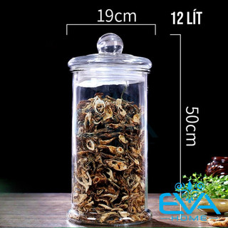 Bình Ngâm Thủy Tinh 12 Lít Dáng Trụ Thân Trơn – TT12L