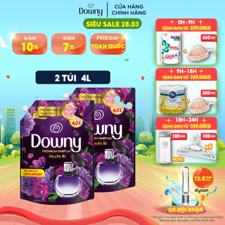 Combo 2 Túi Nước Xả Vải Downy Tinh Dầu Thiên Nhiên Hương Huyền Bí 4L/túi