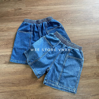 Quần short dài chất jean cotton mềm co giãn Wee Store
