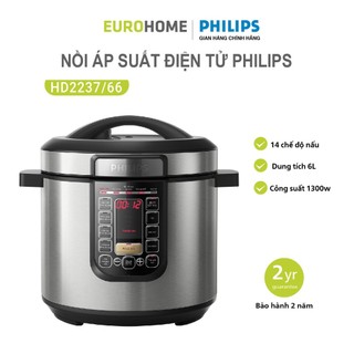 Nồi áp suất điện tử đa năng philips hd2237 - 1300w 6l, bảo hành 2 năm | hàng chính hãng