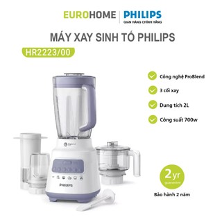 Máy xay sinh tố Philips HR2223, 3 cối xay, bảo hành 2 năm | Hàng chính hãng