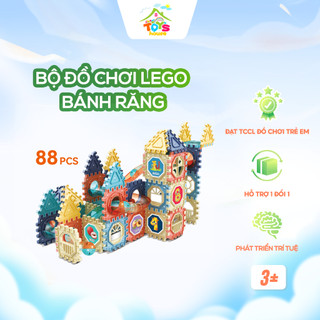 Bộ đồ chơi lắp ráp lego bánh răng TOYSHOP 88 chi tiết nhiều màu sắc bằng nhựa cao cấp cho trẻ sáng tạo