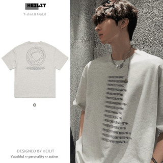 Áo Thun Nam Họa Tiết TS-208 HeiLit Phông Tay Lỡ Chất Vải Cotton Co giãn Chuẩn Form Unisex