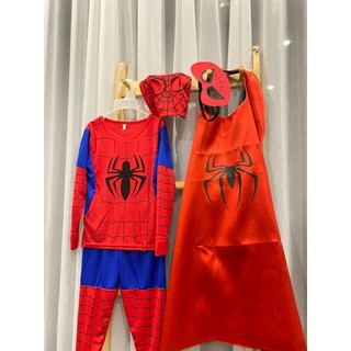   14+ Áo Choàng,12-33kg sét đồ siêu nhân nhện kèm áo choàng và mũ chùm đầu size 12kg đến 31kg 