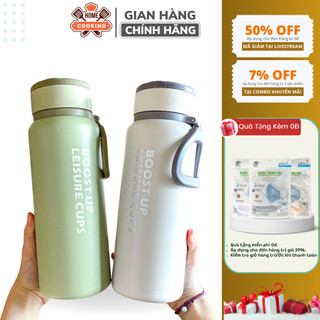 Bình giữ nhiệt, bình đựng nước boostup dung tích 1500ml chất liệu inox chuẩn 304 giữ nhiệt từ 12-16 giờ có quai xách