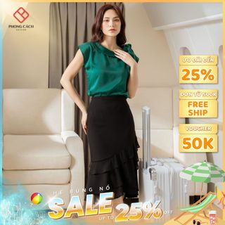 Áo kiểu cổ lọ cột nơ SA027 Phong Cách SAIGON