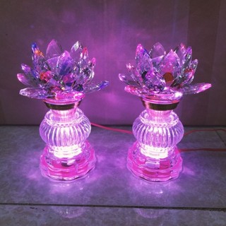 [ giá 1 cặp ] đèn thờ cúng pha lê hoa sen