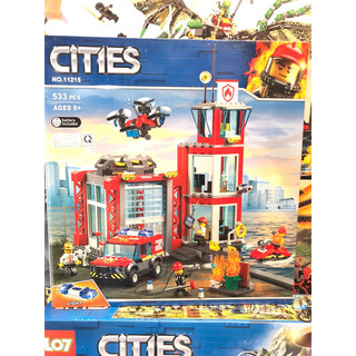 Có sẵn 🔥🔥 Lắp Ráp 11215 Trụ Sở Cứu Hoả 🔥🔥