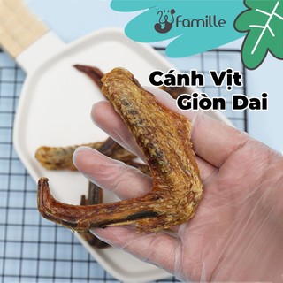 [60GR GIÒN DAI]Cánh Vịt Giòn Dai JFamille,Đồ ăn vặt Cho Thú Cưng, Khô  Bổ Dưỡng, Thanh Nhiệt, Giàu Đạm. Gói 70gr. JF103